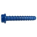 Midwest Fastener Masonry Screw, 3/4" Dia., Hex, 5 1/2 in L, Steel Blue Ruspert, 10 PK 55024